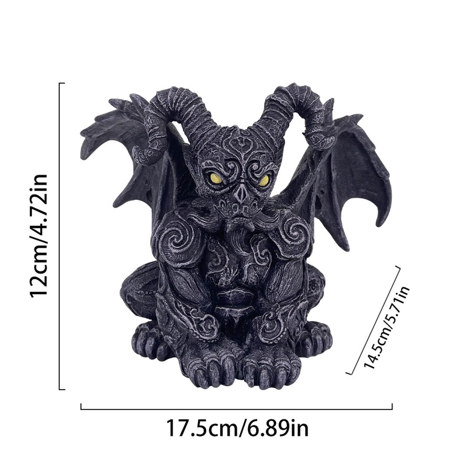 Amazon.co.jp: 怖いドラゴンの置物、座っているドラゴンの樹脂像
