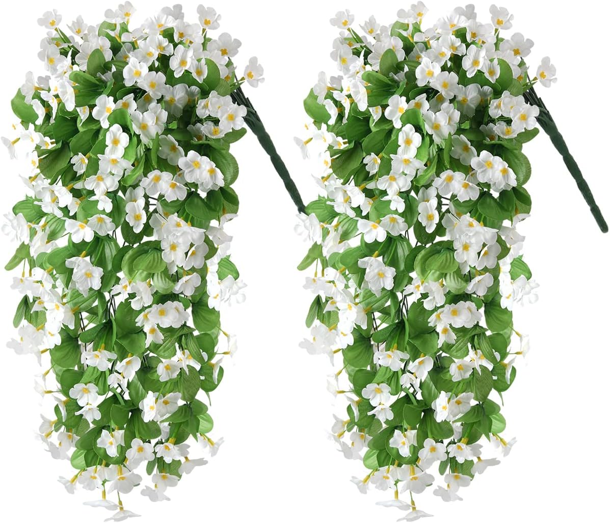 ZFProcess 2 Pack Artificial Hanging Flowers, Fake Hanging