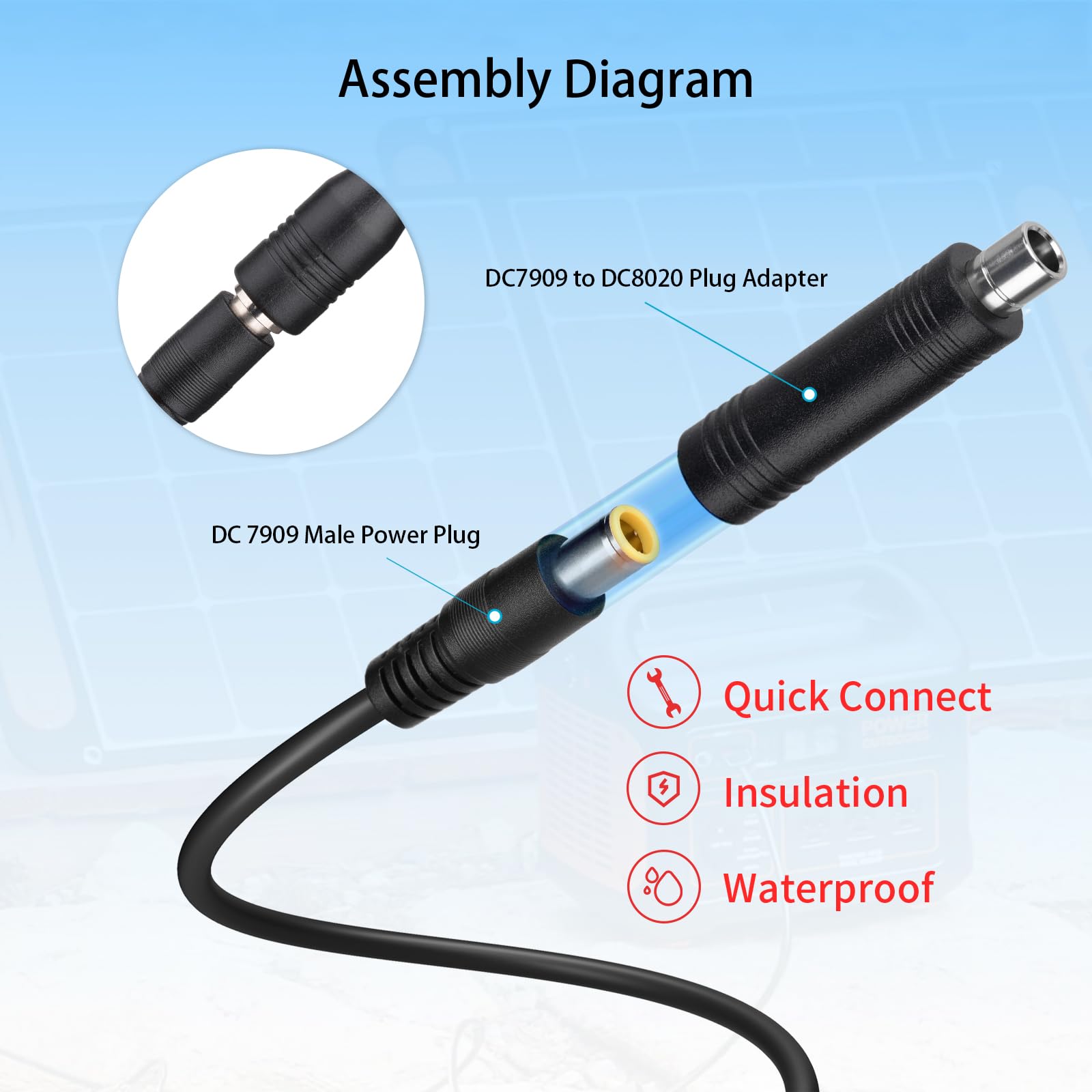 Snapklik.com : DC Power Extension Cable, 14AWG 30FT 8mm Male To Female ...