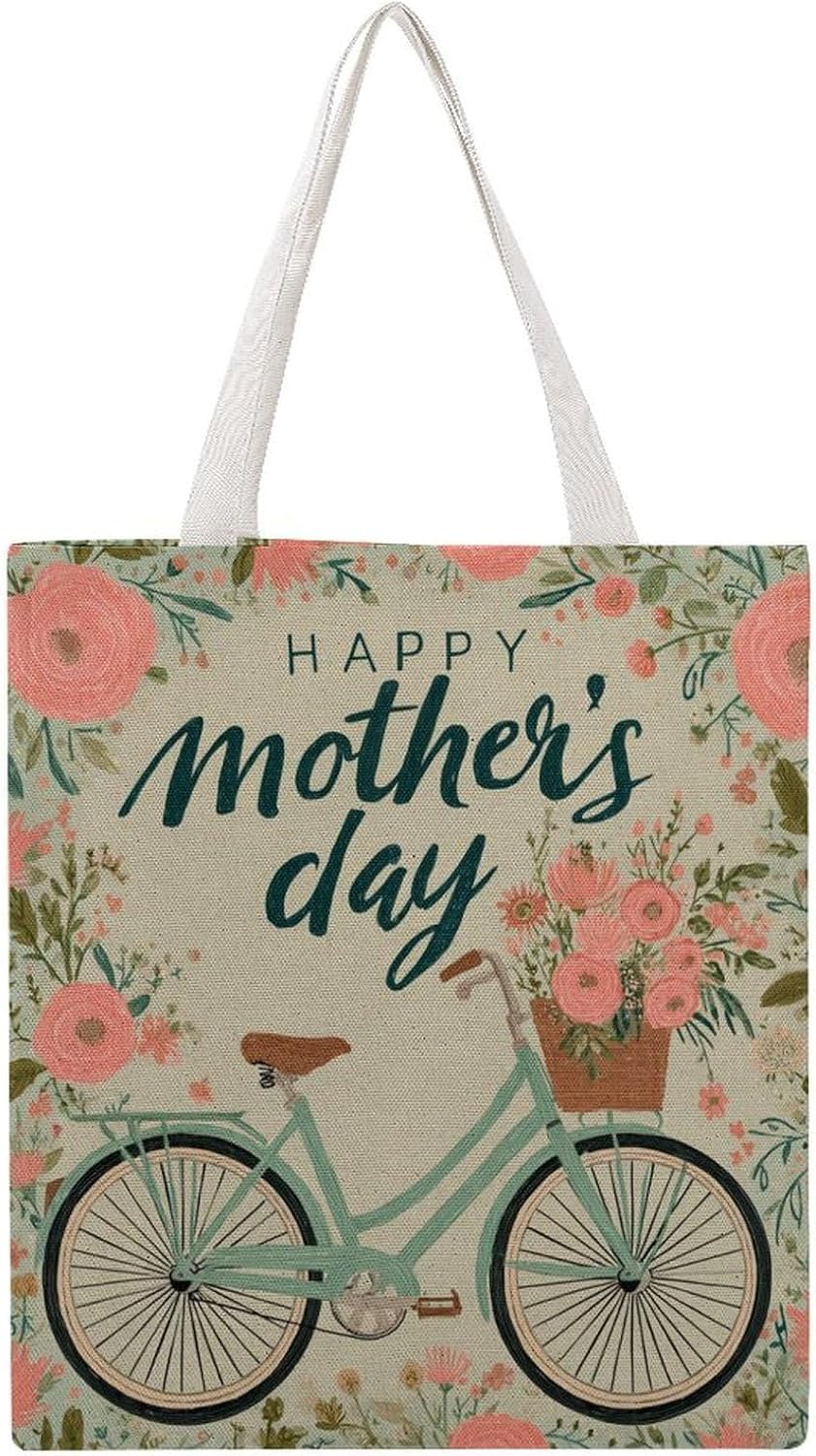 Tote Bag Mom Gifts Canvas Bag Cute Cat with Hearts Makeup Bags for Girls Women Daughter Bff Birthday Favors