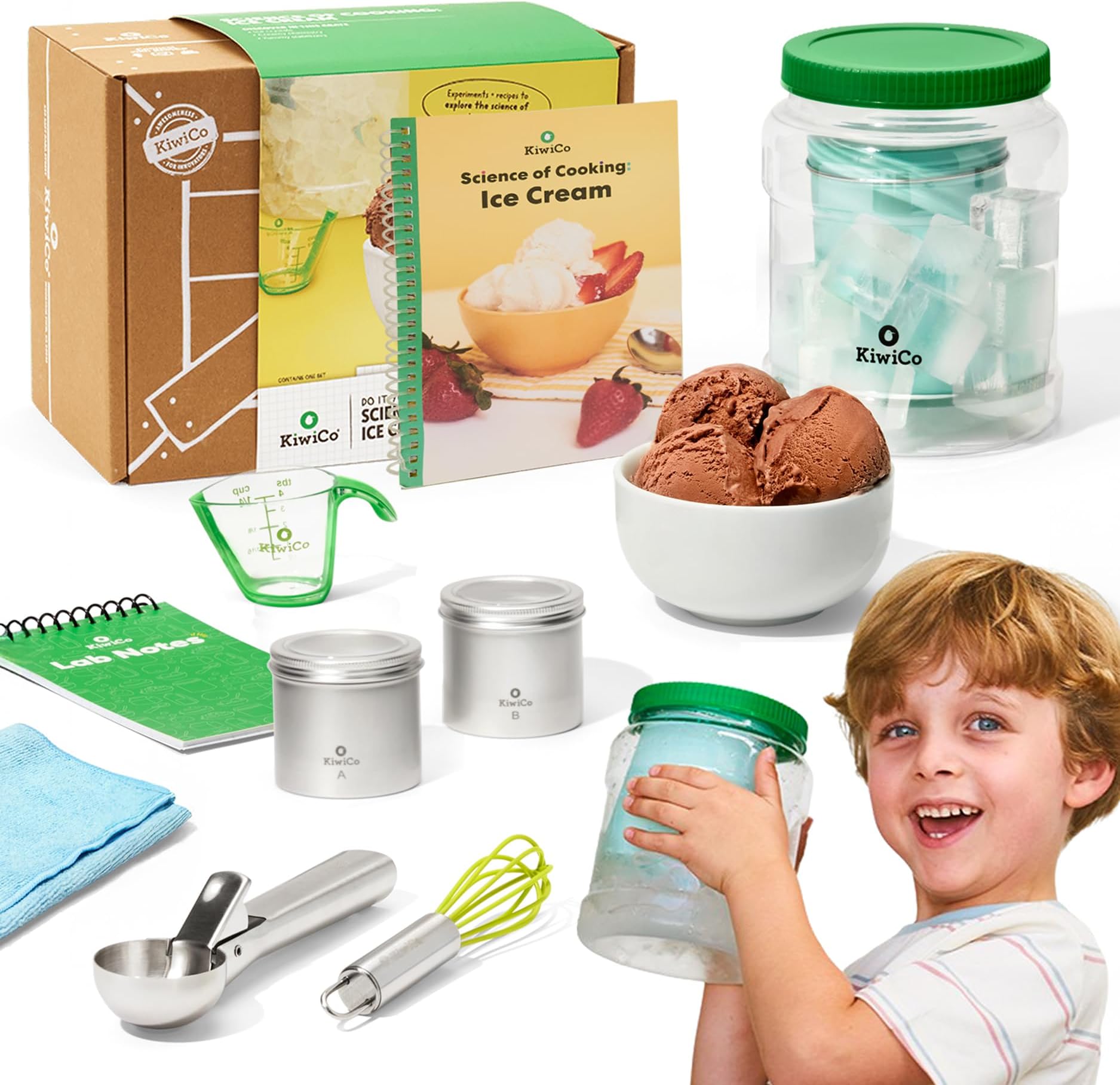 Science of Cooking Ice Cream Kit - STEM Chemistry Set for Ages 5+ | Reusable STEM learning kit for hands-on science fun; a creative gift idea for kids ages 5+ who love cooking and experiments