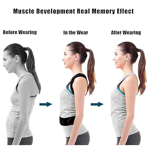 Miniatura 7 de Flylin Corrector de postura para niños, ajustable, recto, con almohadillas para los hombros, soporte de postura superior de la espalda para