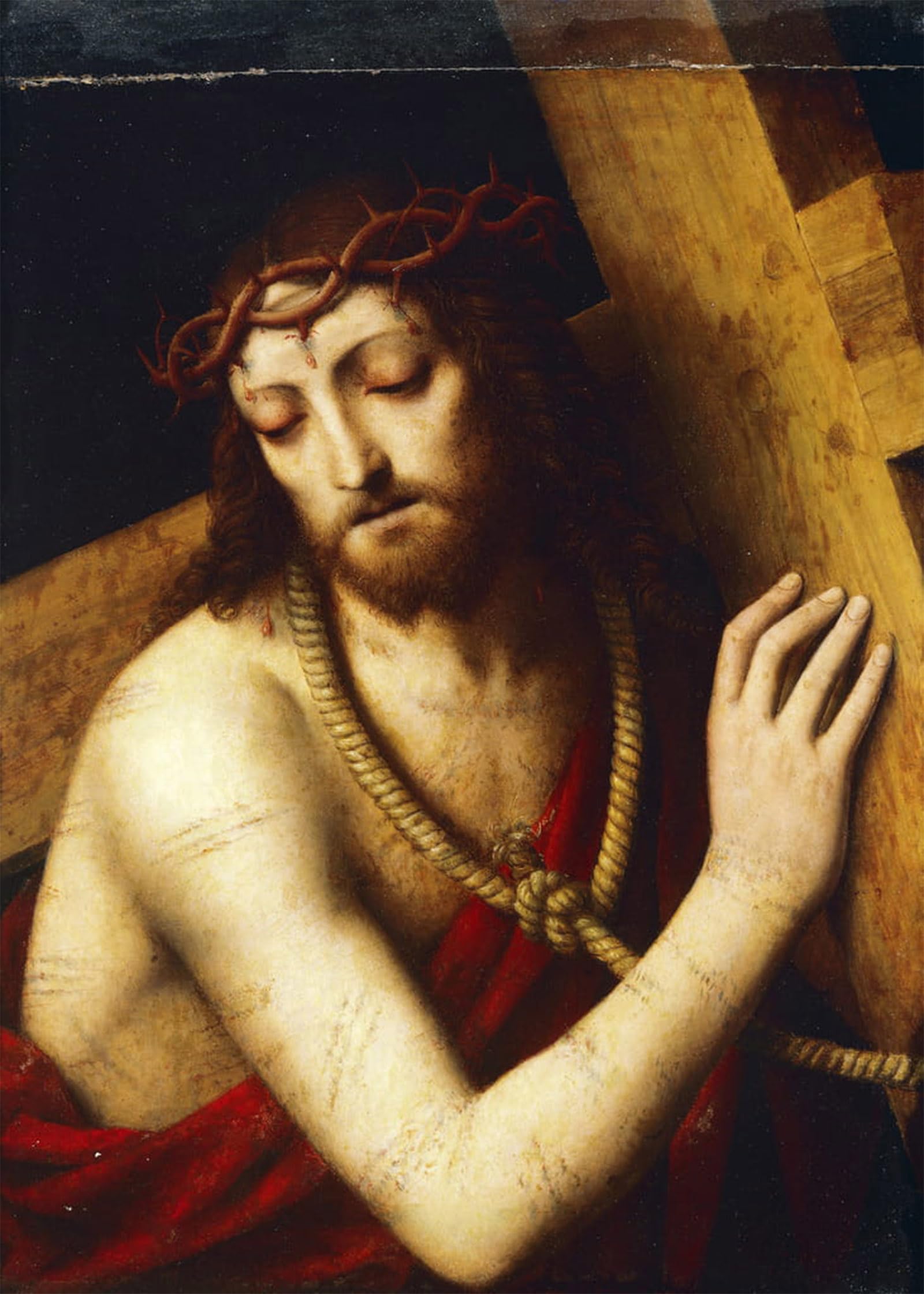 Artxlxxbn No Frame Famous Art Print Poster Vintage Wall Art Christ Carrying Cross By Bernardino Luini Canvas Art Poster For Home Decor 60X90cm