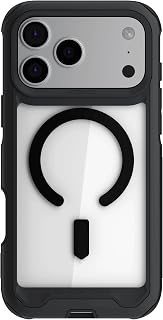 Ghostek Atomic Slim iPhone 18 Pro Max Case - iPhone 17 Pro Max Cover, Compatible with Apple MagSafe Accessories, Aluminum Metal Bumper, Shockproof Drop Protection (6.9 Inch, Black)