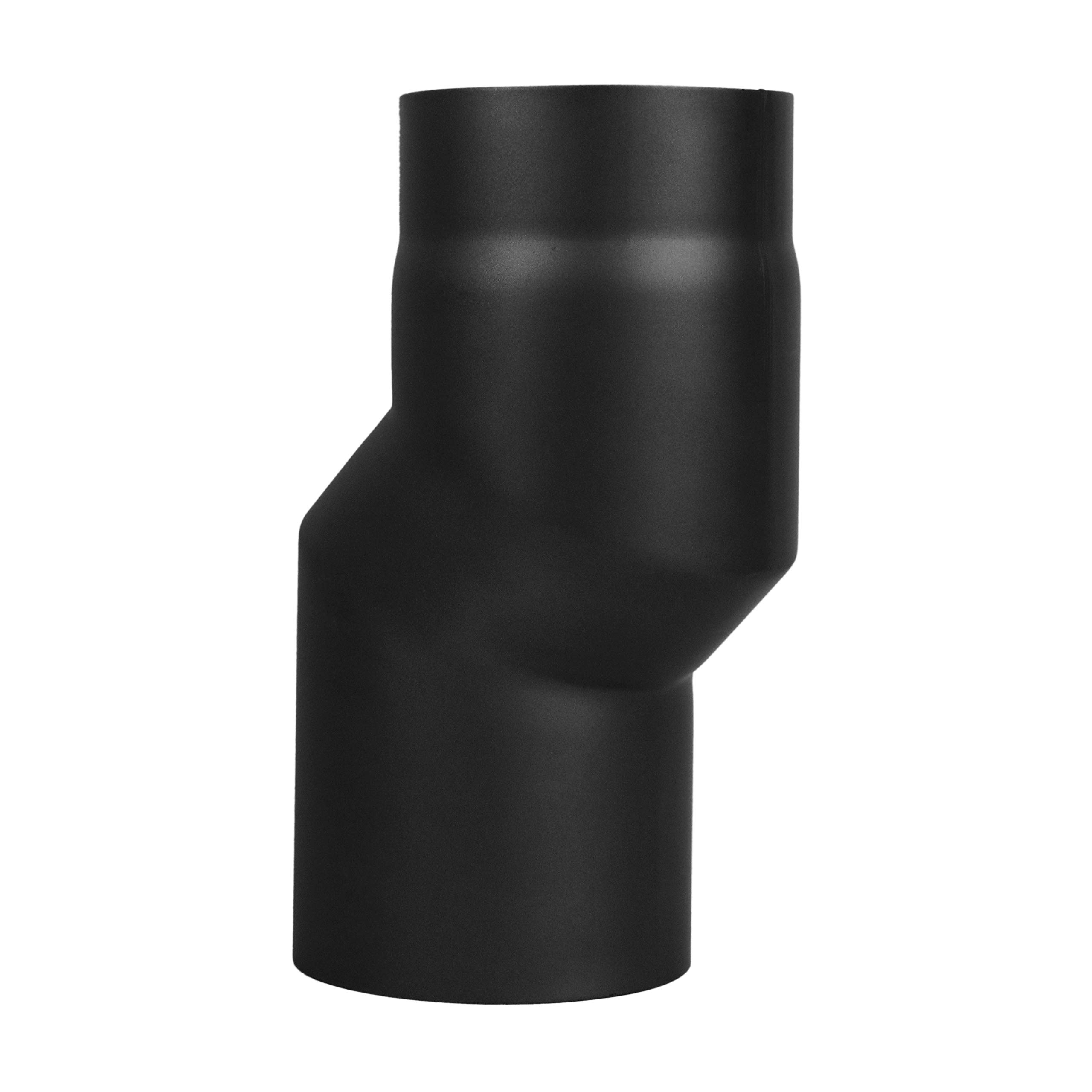 LANZZAS Rauchrohr Versatzbogen mit 40 mm Versatz - im Durchmesser Ø 150 mm - Farbe: gussgrau - Ofenrohr Doppelbogen Etagenbogen