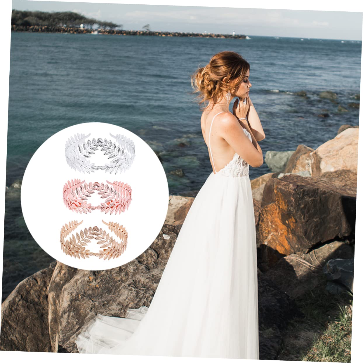 Beaupretty 9piezas Tocado Elegante Para Novia Para Bodas y Accesorios De Maquillaje Para