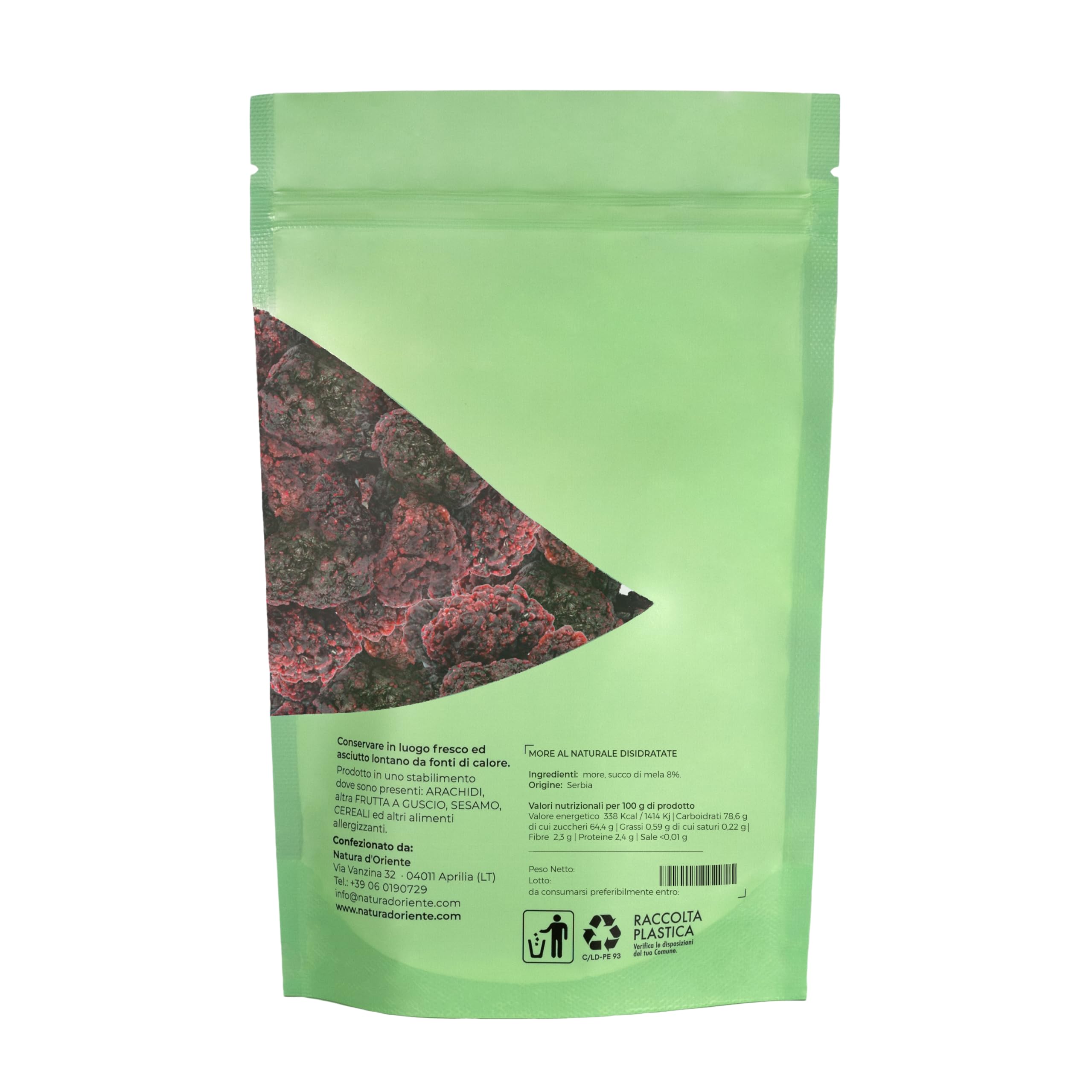 NATURA D’ORIENTE – More Disidratate Senza Zucchero, Ideali Per Snack e dolci - Frutta Secca – Senza Conservanti e Coloranti - 500g