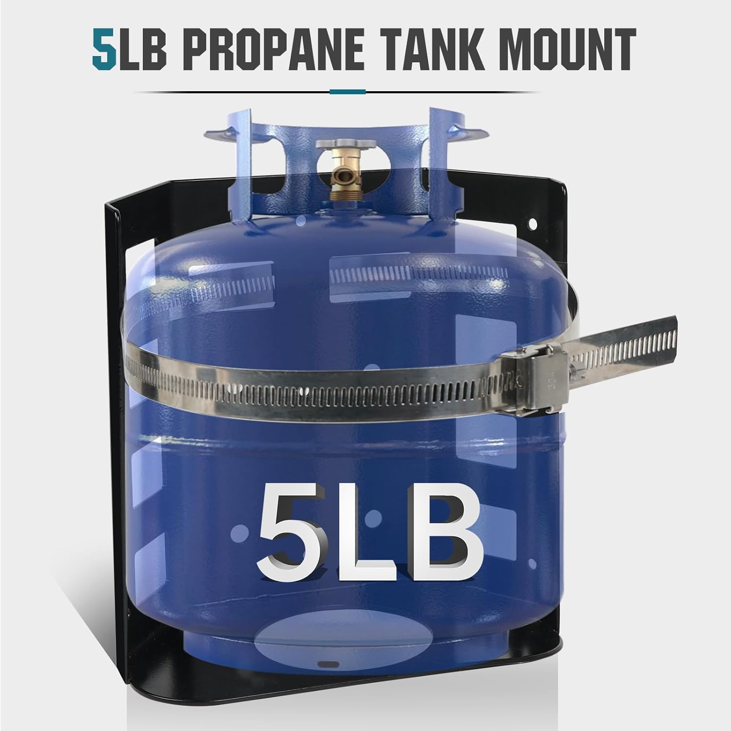 Propane Tank Holder for 5lb Tanks - Heavy Duty Thickened Steel Mounting Bracket - Rust-Resistant and Weatherproof Design - Secure Propane Tank Bracket for Truck, Car, RV, Trailer, Jeep, Boat