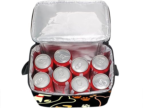 Miniatura 5 de Lonchera con aislamiento de hueso de perro, bolsa de almuerzo reutilizable, bolsa de viaje al aire libre, bolsa de picnic con correa para el hombro