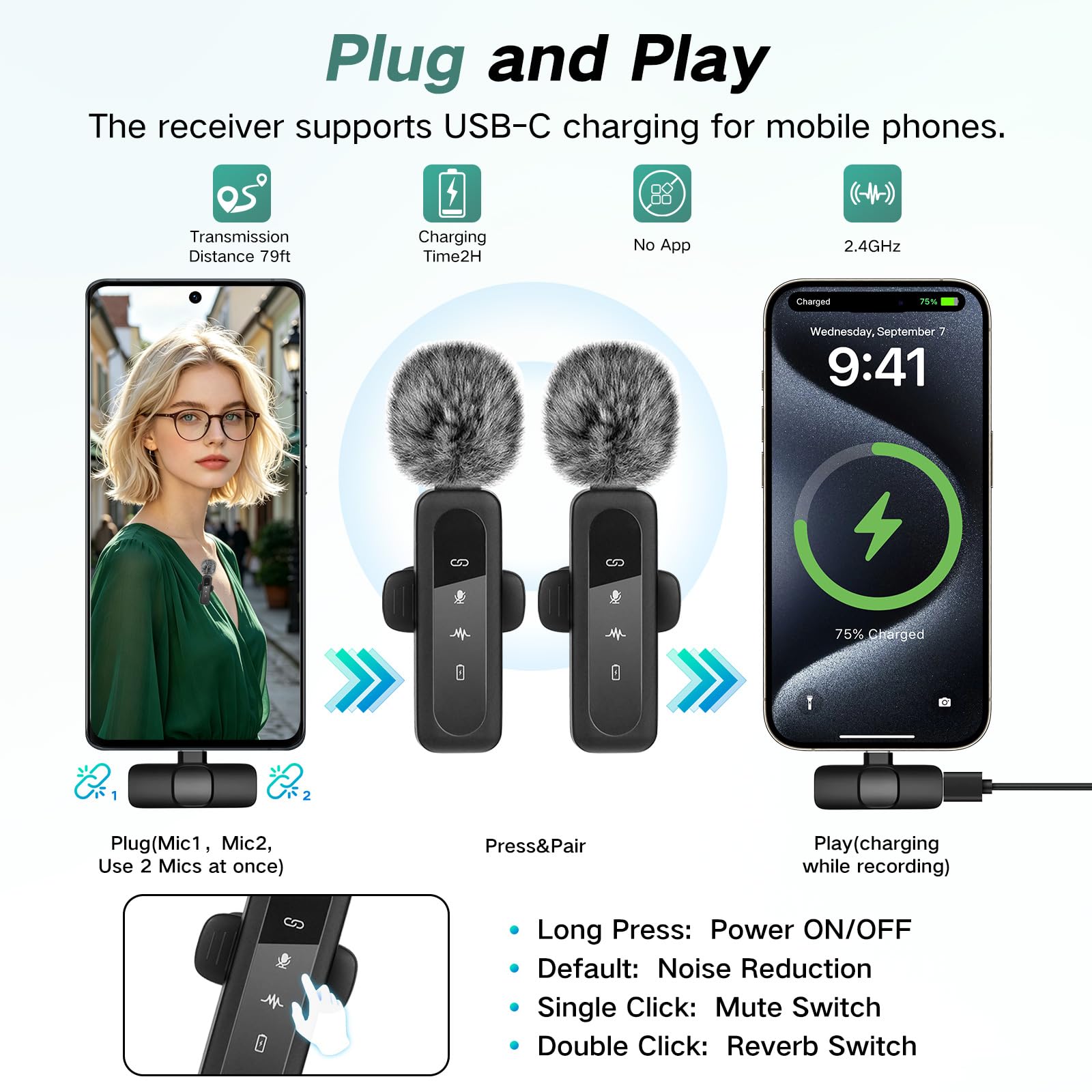Bastone per selfie da 180 cm, con 2 luci e microfono, kit per vlogging per iPhone/Android, treppiede per smartphone, attrezzatura per creatore di contenuti