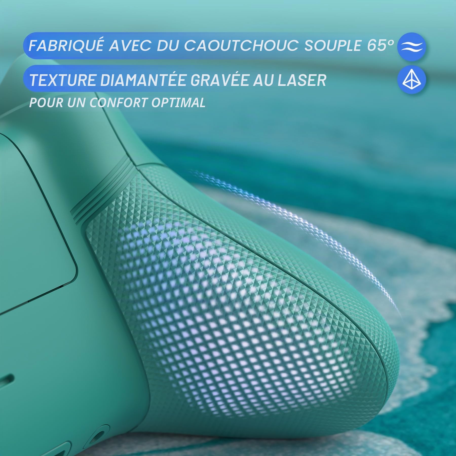 eXtremeRate Coque pour Xbox Series X/S Manette avec Bouton Complète & Grip Antidérapant en Caoutchoutée & Gâchette,ASR Version Coque Plaque Avant & Arrière pour Xbox Core Controller,Dragon de Jade
