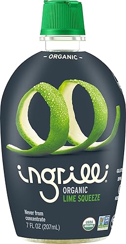 Ingrilli Organic Lime Squeeze, botella de 7 onzas líquidas (paquete de 6)