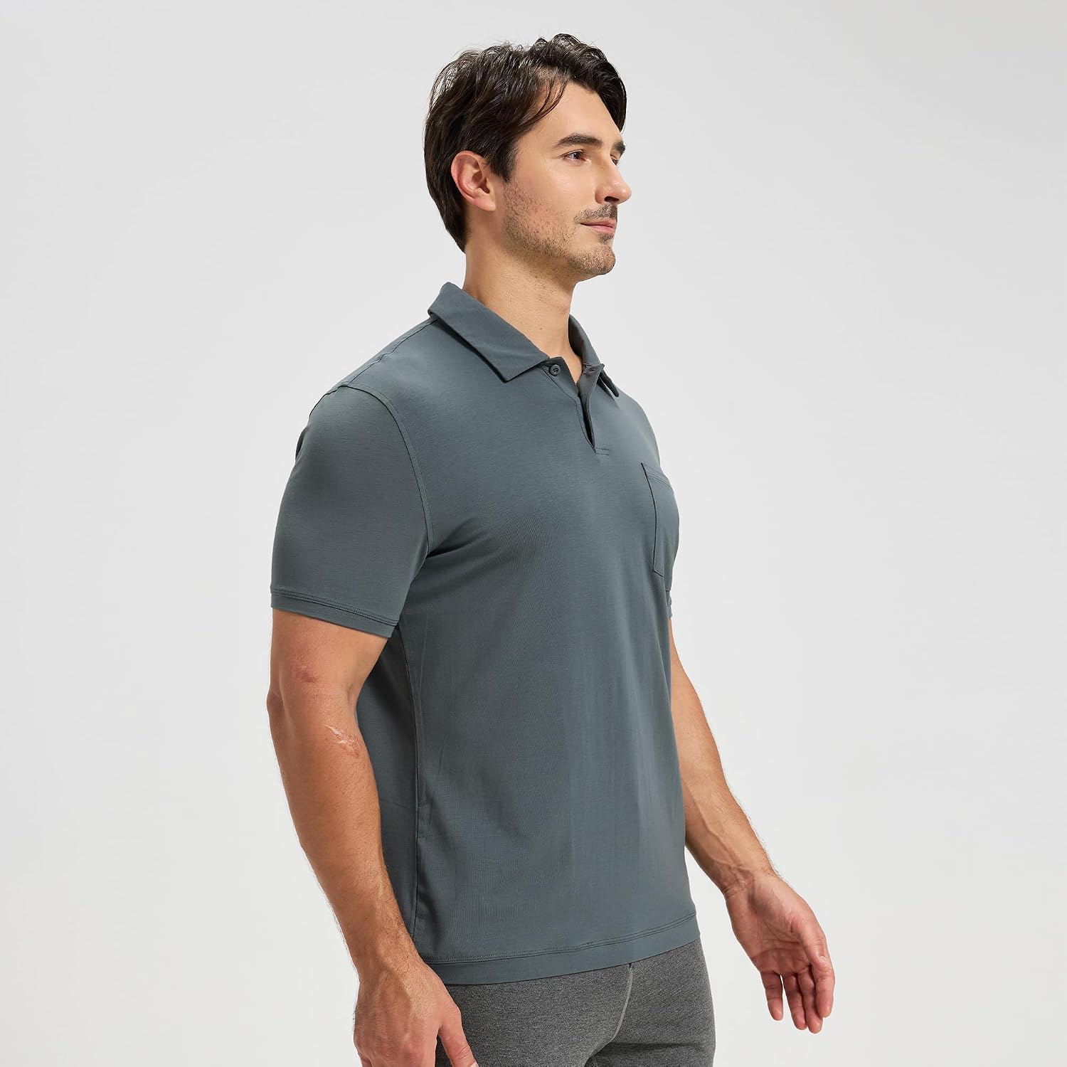netdraw Mens Ultra Soft Bamboo Viscose Pocket Polo, Lightweight Cooling Performance Golf Shirt