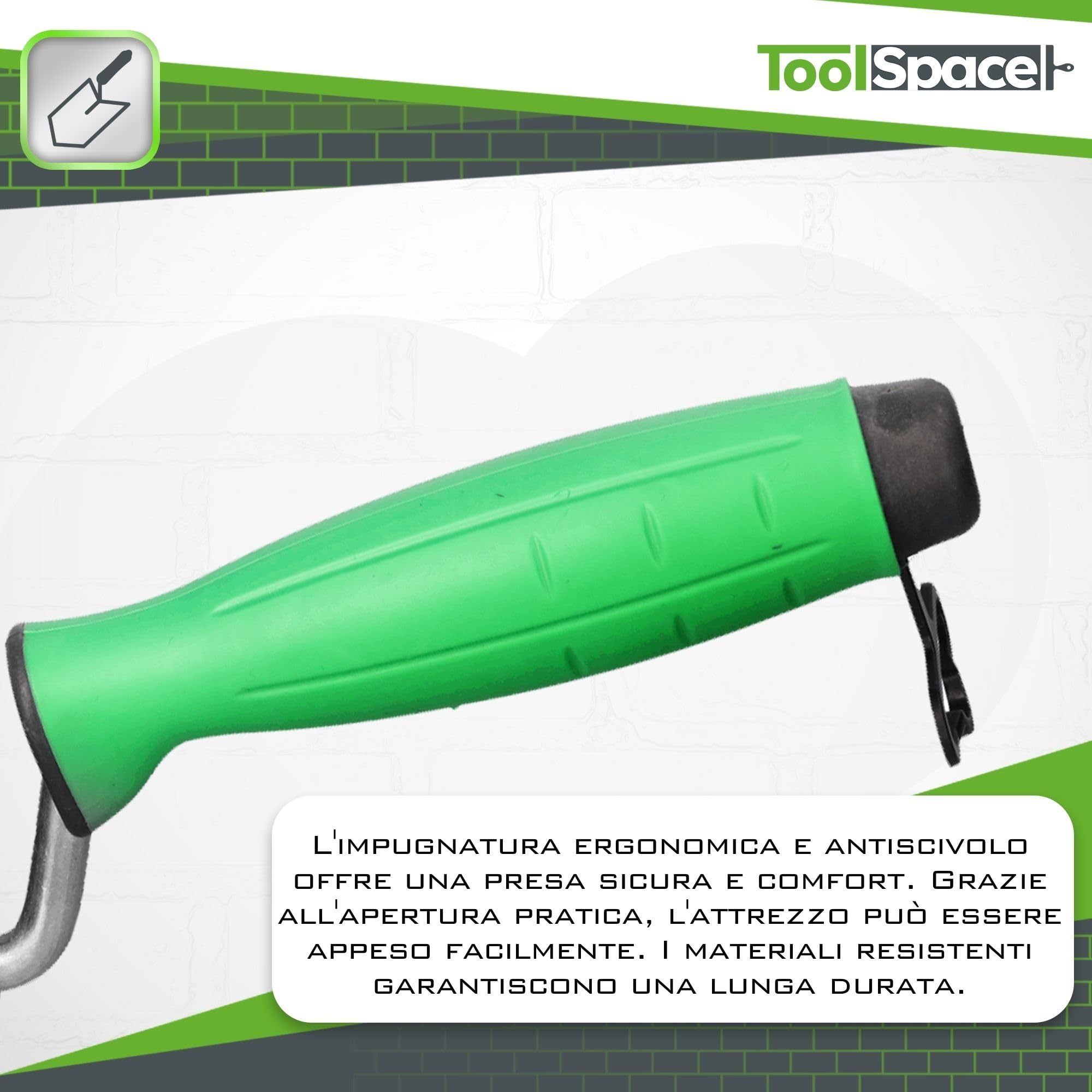 ToolSpace Cazzuola di precisione in acciaio inox 120 mm manico gommato