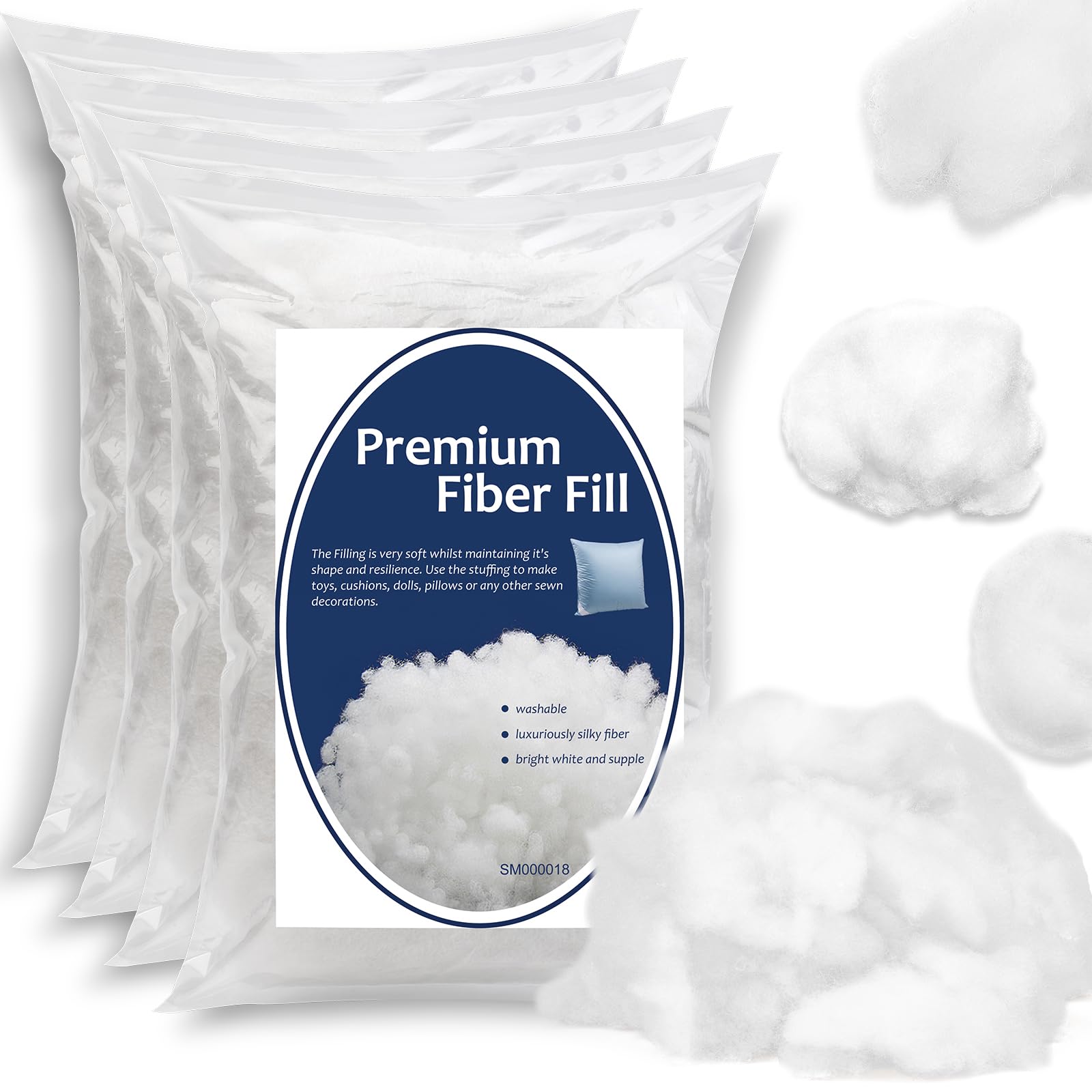 Bupete 14.1oz/400g Polyfill Stuffing, (3.5oz~2.6lb) Stuffing for Stuffed Animals, Stuffing for Crafts, Crochet Stuffing Polyester Fiber Fill Resilience for Fill Fiber Animal Stuffing