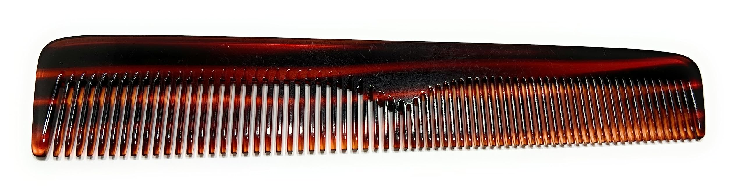 Herrenkamm Aus Cellulose-Acetat – Handgemacht, Havanna-braun, 14,5 Cm Mit Normaler & Weiter Zahnung