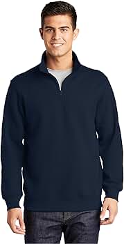 SPORT-TEK Unisex Quarter Zip Sweatshirt, True Navy, X-Small