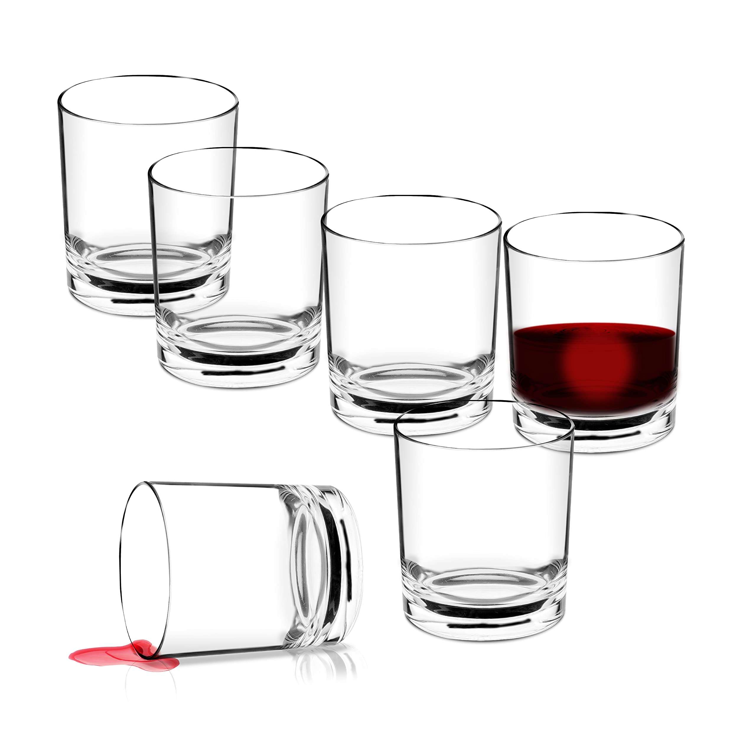 Pure Source India Solid Base Whiskey Shot Glass Set of 6 (80 ml, Clear)