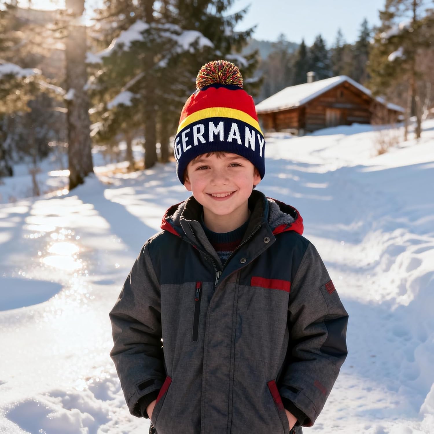 National Soccer Team Beanie - Fashion Knit Pom-Pom Hat Soft Headwear Cuffed Winter Hat Sport Fans Gift for Men Women - Image 3