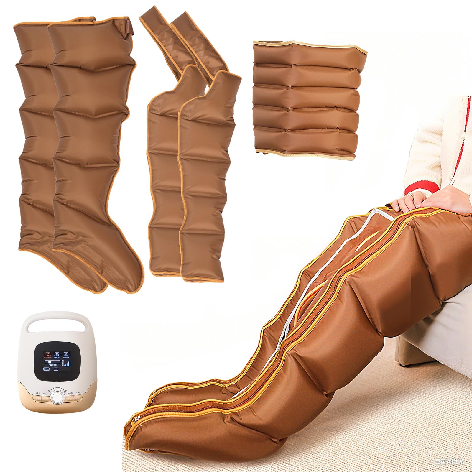 Massaggiatori elettrici per Piedi, Gambe con Compressione di Calore e Aria, Stivali di Recupero per la circolazione, Sollievo dal Dolore e rilassamento Muscolare, Macchina per BRAC
