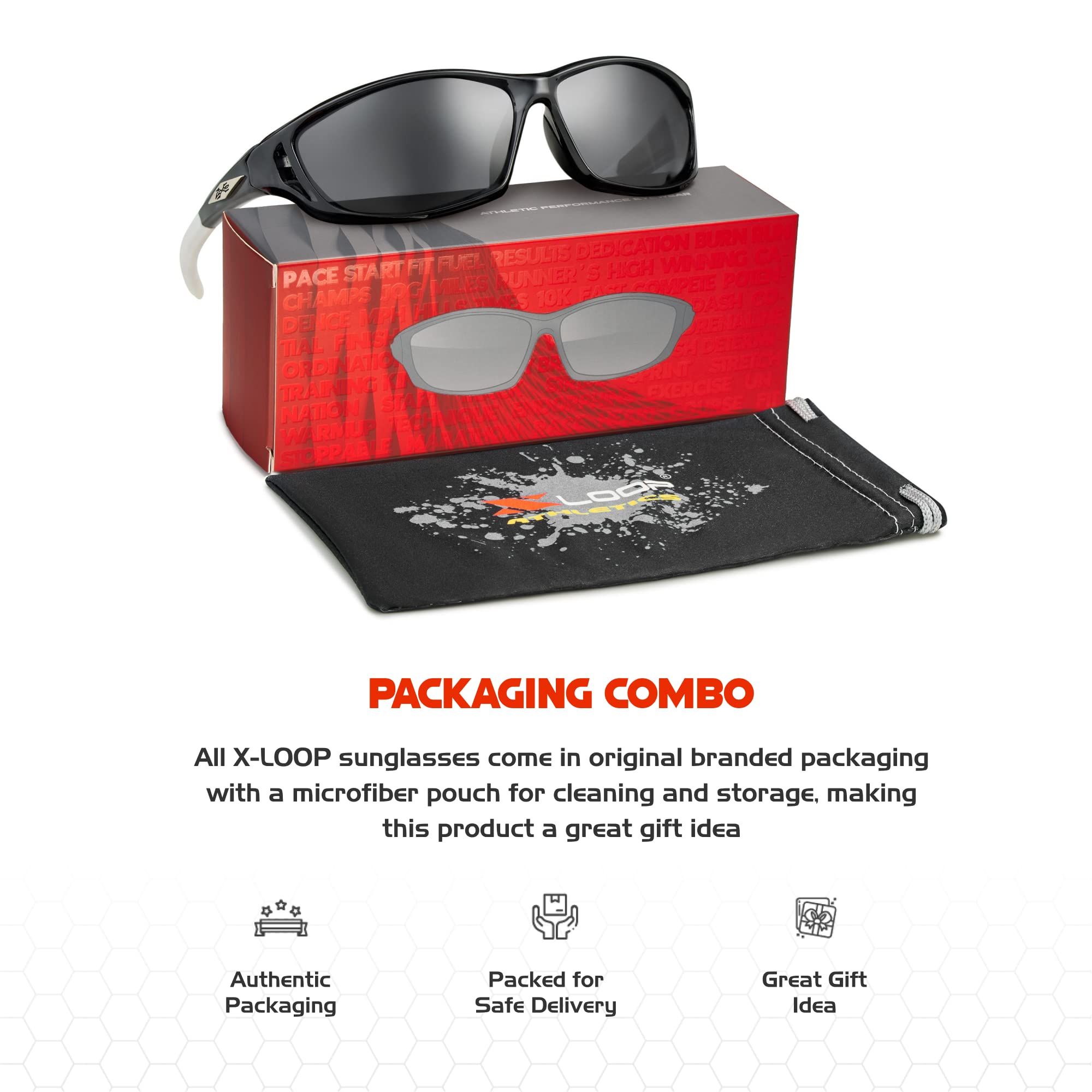 X LOOP Gafas de sol deportivas polarizadas para hombre, UV400, para béisbol, correr, ciclismo, golf