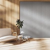 Vista 2 de OUZUGIE WPC Paneles de Pared de Listones Acústicos, Paquete de 8 de 96 x 6 Pulgadas Paneles de Pared 3D para Decoración de Pared Interior, Sala