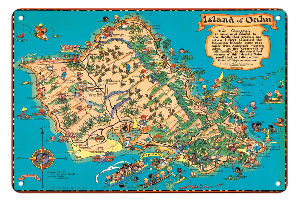 Amazon.co.jp: ハワイアメリカ - オアフ島地図 - ルース・テイラー
