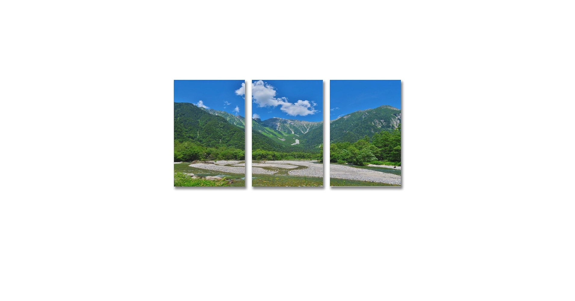 Amazon.co.jp: 3枚 長野県 穂高連峰の夏 絵画 インテリア