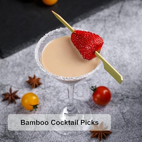 Miniatura 8 de 300 pinchos de bambú, 4.7 pulgadas, paleta de bambú verde natural, palillos de madera para aperitivos, bebidas, frutas, kababs, salchichas,