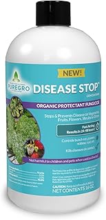 PureGro Disease Stop Concentrate - Organic Plant Fungicide - Non-Synthetic & Fast Acting - Pet & Kid Friendly - Insect, Pe...
