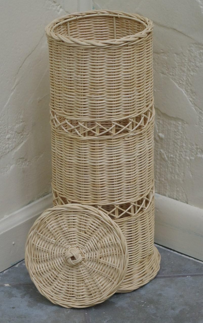 Amazon.com: Vertical Natural Wicker Bath Tissue Holder #BSK075 : Home ...