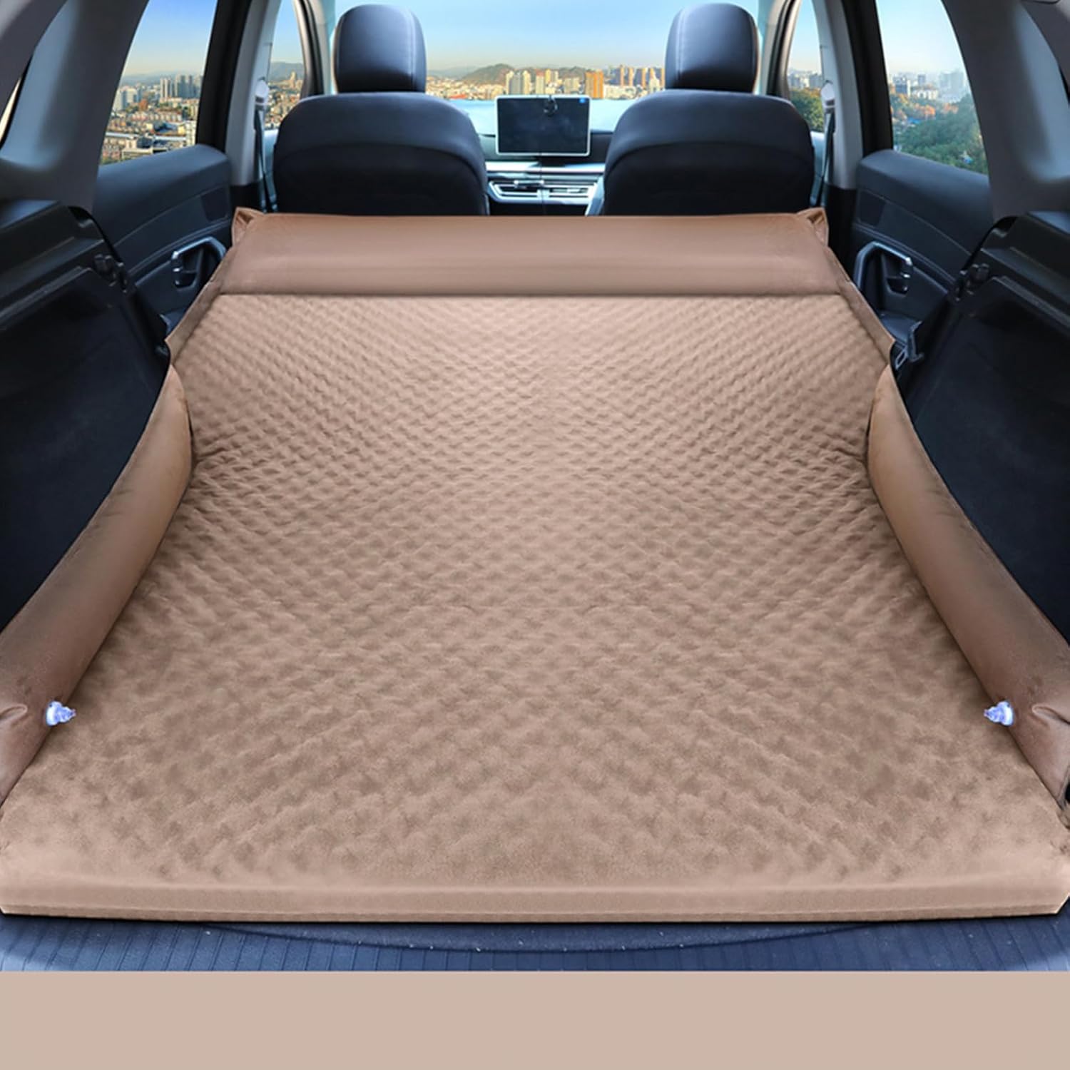 Inflatable Car Air Mattress for Mercedes Benz M-Class ML 350/ML 400/ML 450/ML 500 1997-2015 Air Mattress Camping Bed Car Sleeping Bed Portable Foldable Car Air Bed,Suede Coffee