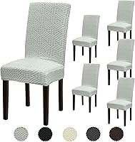 Vista 279 de Juego de 6 fundas elásticas para sillas de comedor, extraíbles y lavables, para sillas de comedor, hotel, ceremonia