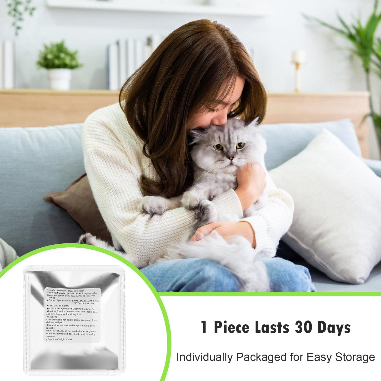 Pet Odor Eliminator for Meowant Self Cleaning Cat Litter Box, Cat Toilet Odor Control Deodorant Gel, Automatic Cat Litter Box Deodorizer (6 Pack, Floral Scent) - image 6