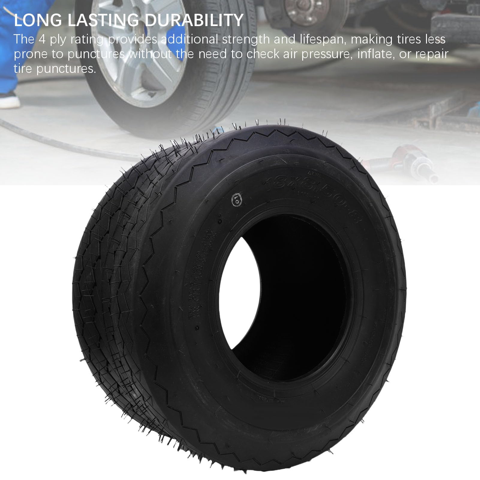 Akozon Trwałe 4 -warstwowe Opony 18x8,50-8 dla Kosiarki, Ciągnik Ogrodowy, darń i Wózki - Opony Zamienne Kosiarki i Wózki