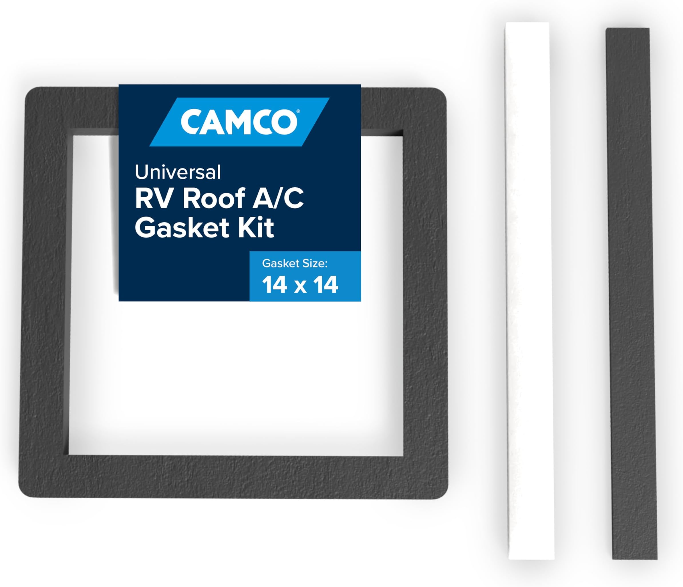 Camco 14" x 14" Universal Camper Roof A/C Gasket Kit - Features Waterproof Compression Seal, Self Adhesive Picture Frame Gasket, and Adhesive Leveling Pad (25071)