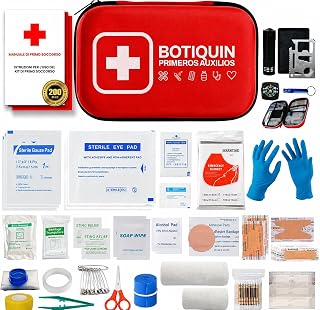 SUPER Botiquin De Primeros Auxilios PREMIUM 200 Piezas I kit De Supervivencia para Coche, Viaje, Hogar o Montaña I First Aid Kit I Ideal Para Emergencias y Senderismo.
