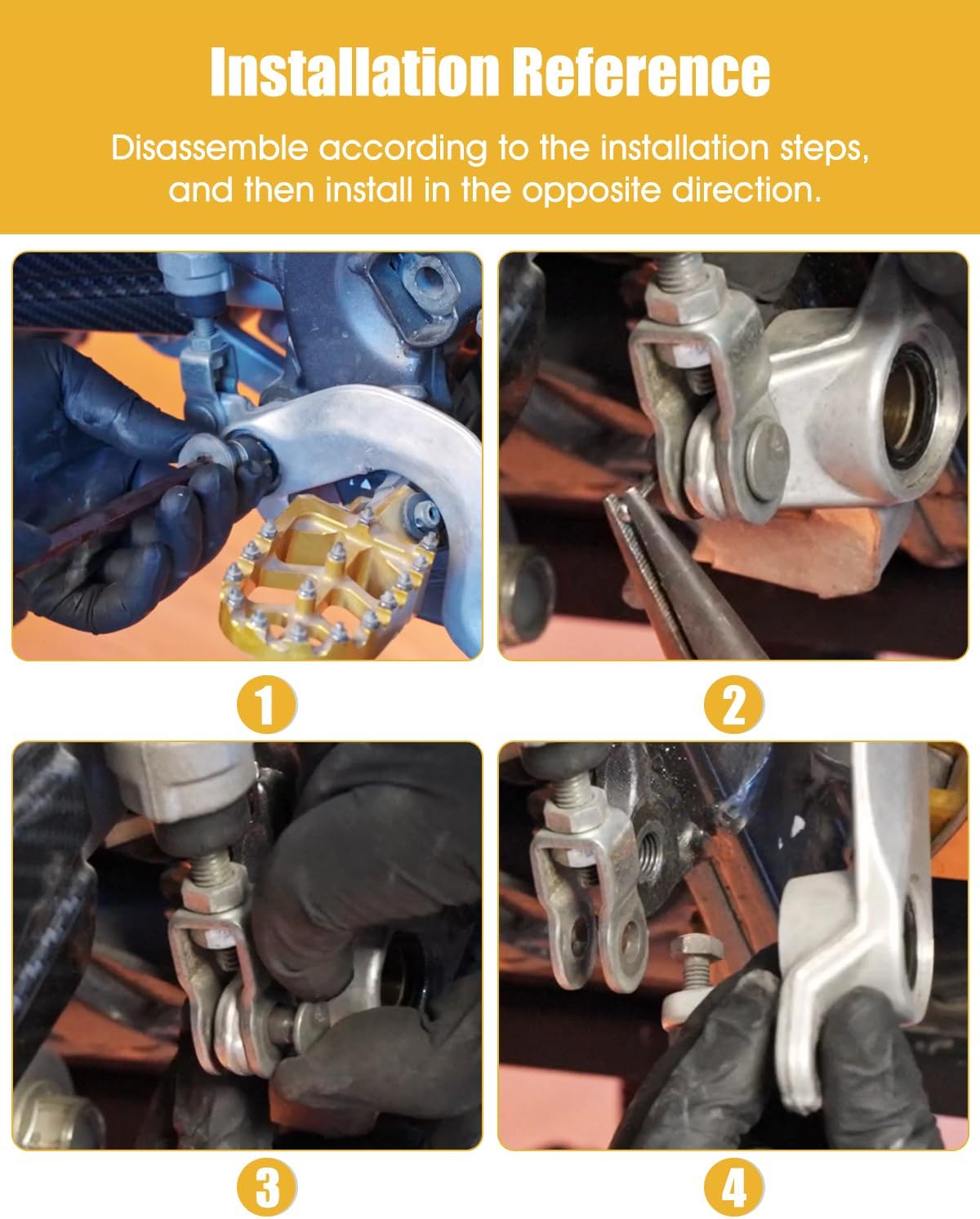 JFG RACING Dirt Bike Rear Brake Foot Pedal,CNC Aluminum Motorcycle Foot Lever for DRZ400SM 2005-2024/DRZ400 2000-2004/DRZ400S 2000-2024/DRZ400E 2000-2007-Gold