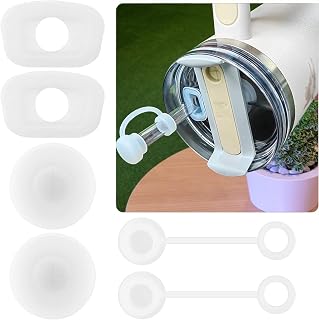 6Pcs Straw Cover, Compatible with Stanley Cup 2.0 40oz/30oz, Dust-Proof Straw Topper, Tumbler Cup Accessories, Including 2 Straw Covers, 2 Square Spill Stoppers, and 2 Round Leak Stopper