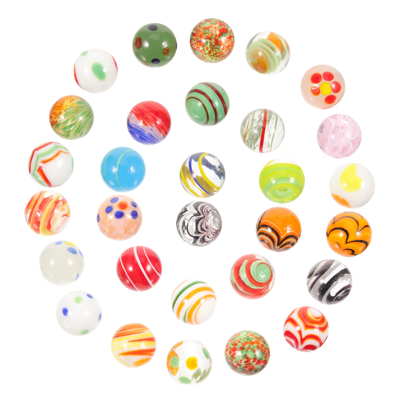 SUPVOX Glass Marbles Fish Tank Decor 30pcs Large Round Marbles Ages 4-8 Boys and Girls Decorative Toys Random Color