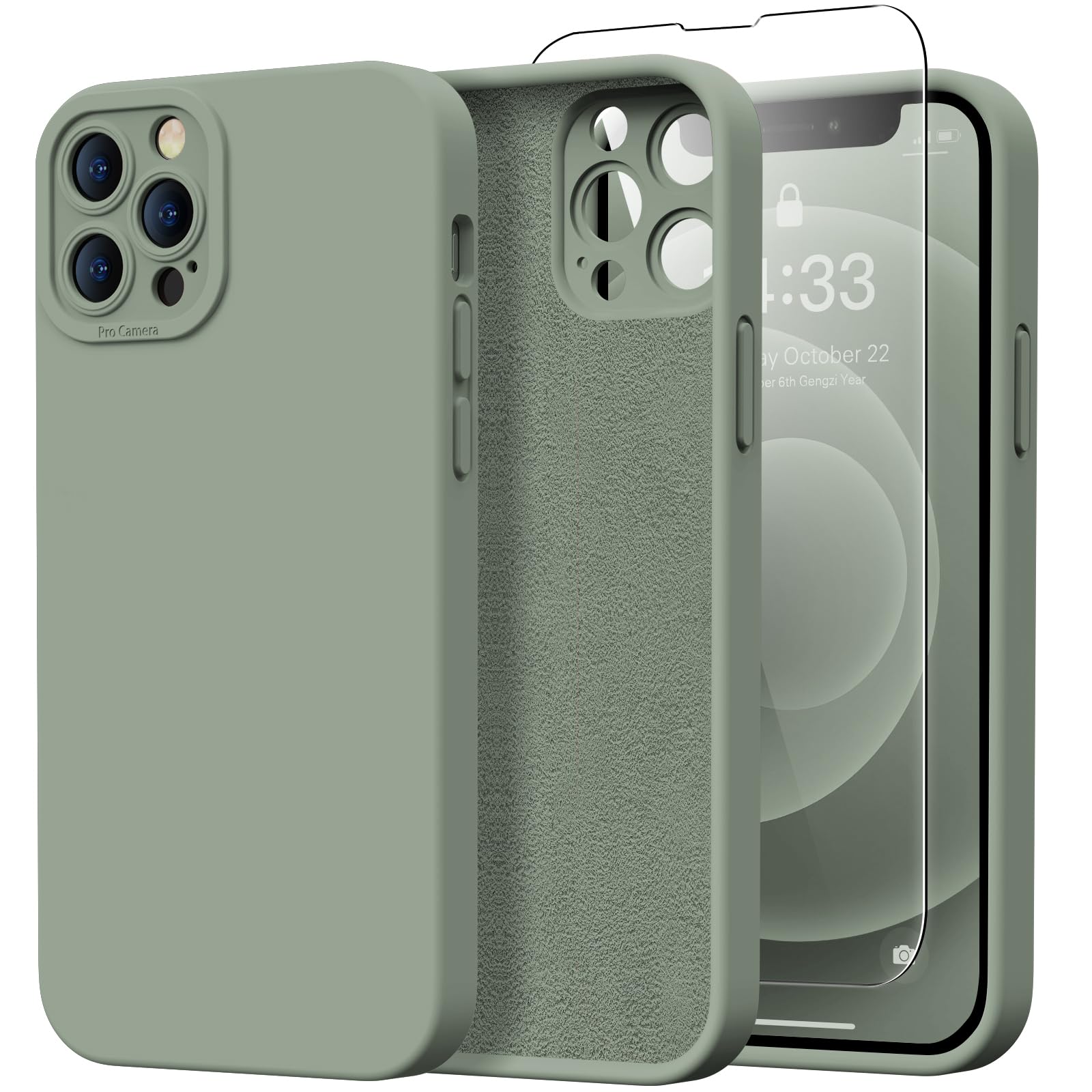 Kiresen Designed for iPhone 15 Pro Case - Upgraded Enhanced Camera Protection - Soft Microfiber Lining Inside - Liquid Silicone Shockproof Protective