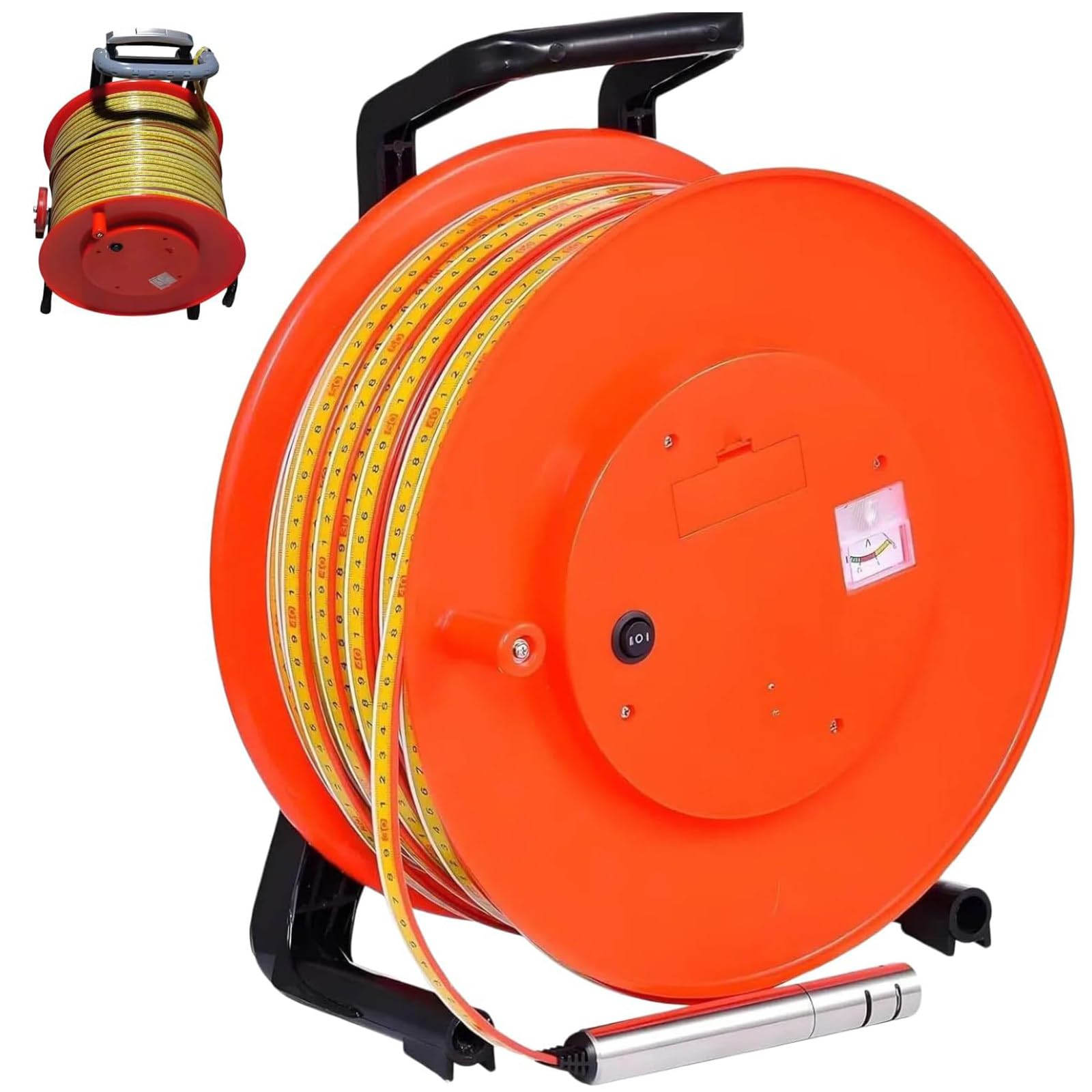 TozMvi Well Water Depth Sounder High Precision Steel Tape Water Level Indicator 10/20/30/50/100/150/200/300/400/500m Range,Water Level Meter 200m/656ft