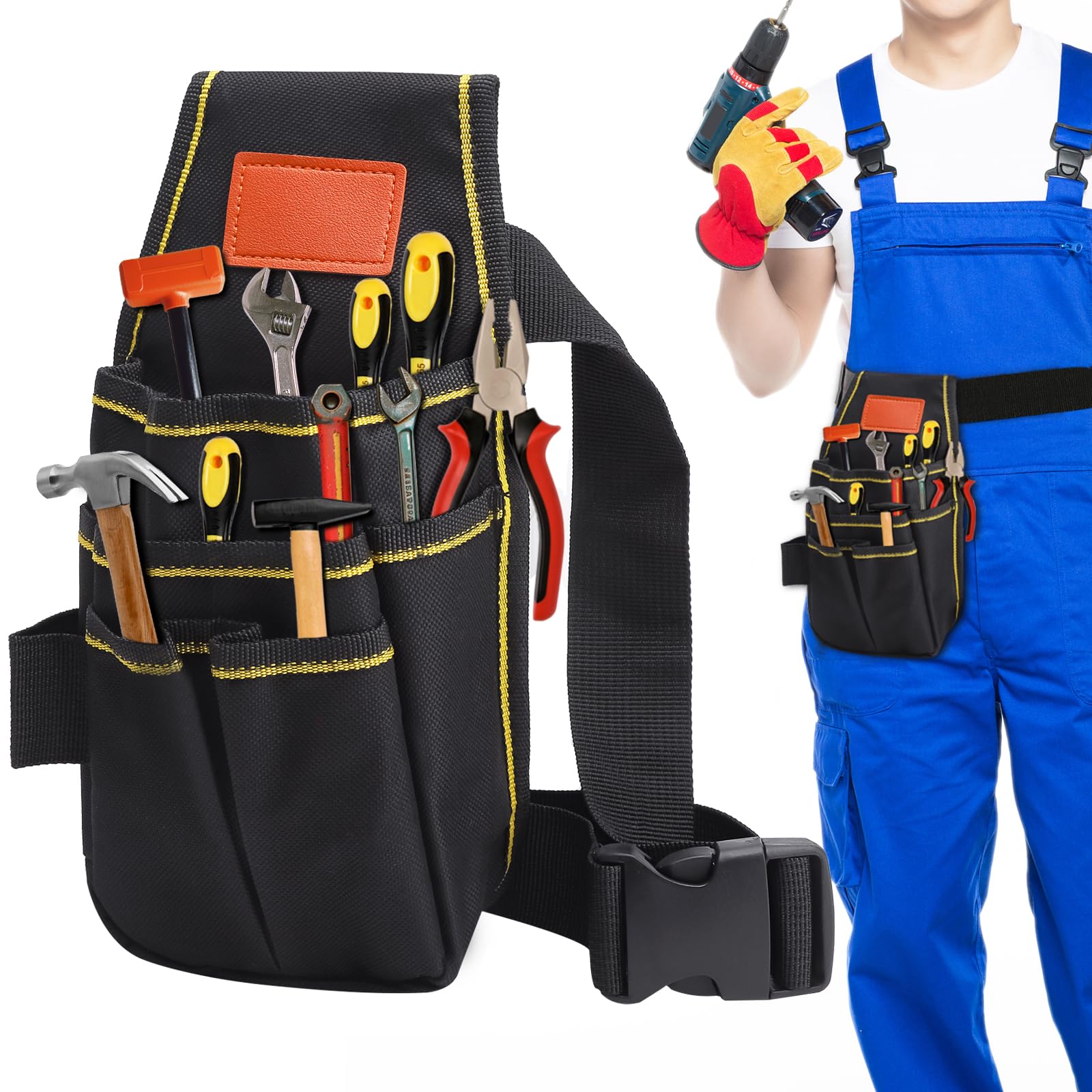 APOMOONS 600D Oxford Werkzeugtasche Gürteltasche Werkzeug Gürtel Gürtel Gürtel Arbeit Einzelhandel Werkzeuggürtel Herren Multi-Purpose Werkzeughalter Organizer für Schreiner Elektriker Technike