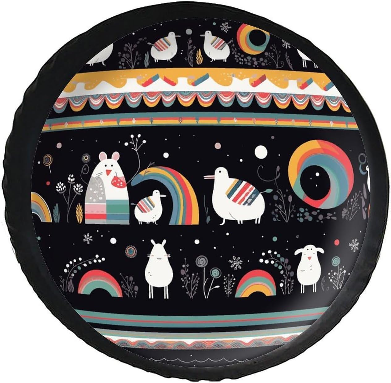 Universal Fits Diameters 28-34inch Spare Wheel Tire Cover New Snow Christmas Print Waterproof Leather Wheel Cover for Trailer RV SUV