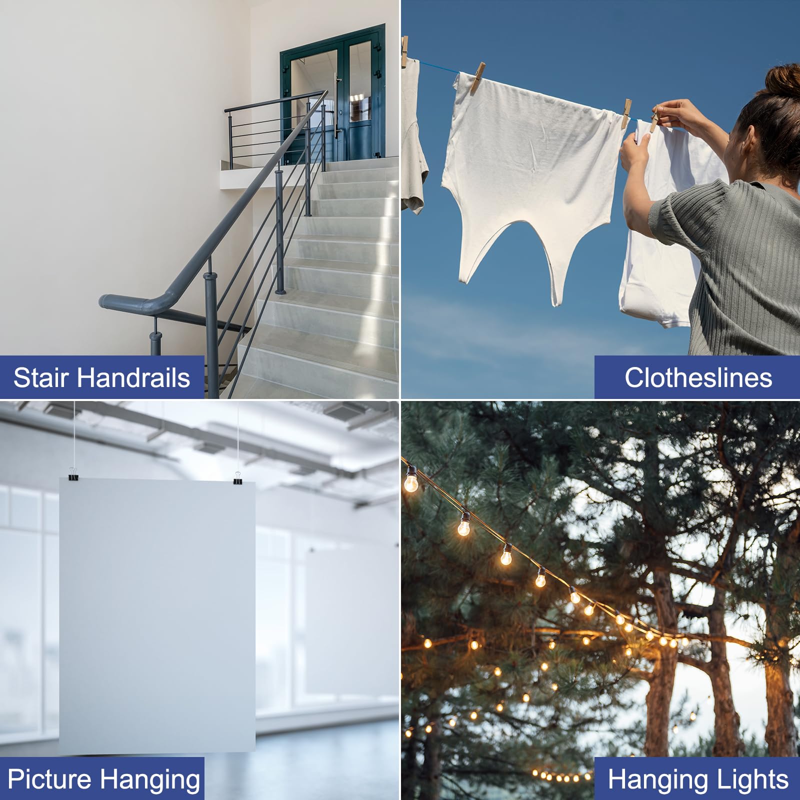 QUARKZMAN 98Ft (30M) Câble En Acier Inoxydable 304 Revêtu De