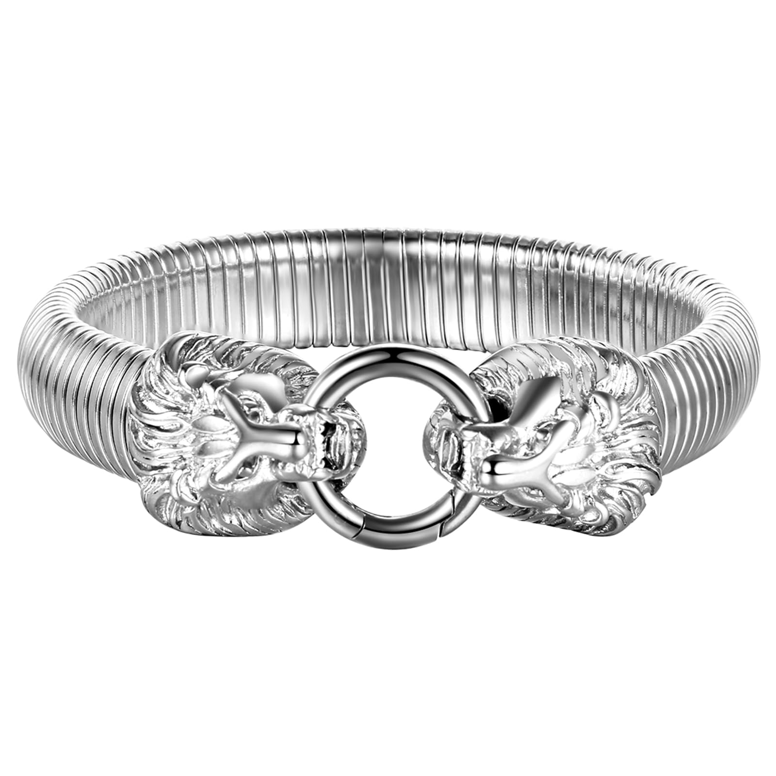 Flongo Ragazzi Braccialetto, Biker Bracciale, Forte Stile Aquila Metal Punk Rock, Acciaio Inossidabile, Argento