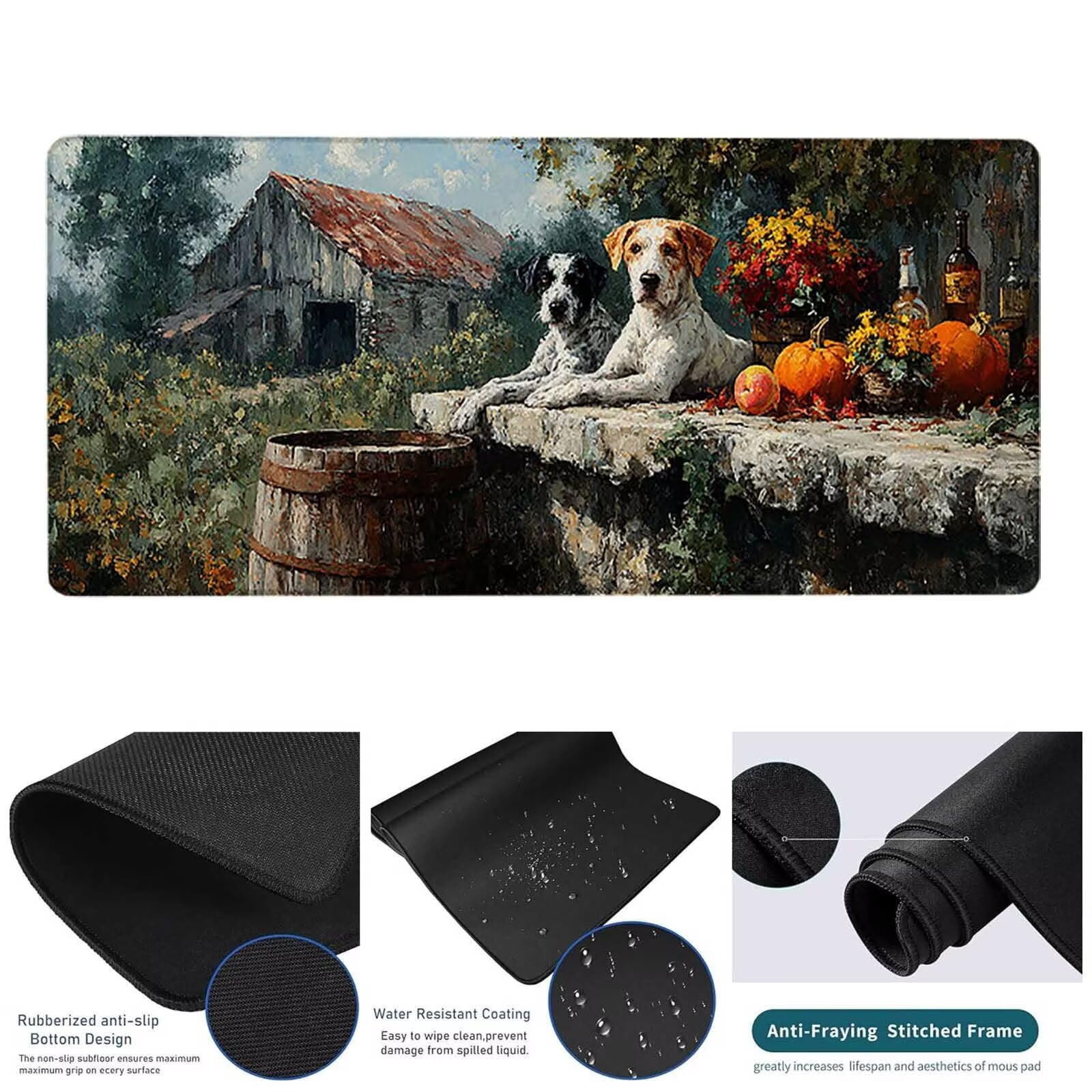 Podkładka pod mysz XXL 1500 x 800 x 3 mm, szara zmywalna podkładka pod mysz dla psów akcesoria do gier, z antypoślizgową gumową podstawą na biurko do komputera, pracy, biura, prezent dla mężczyzn l