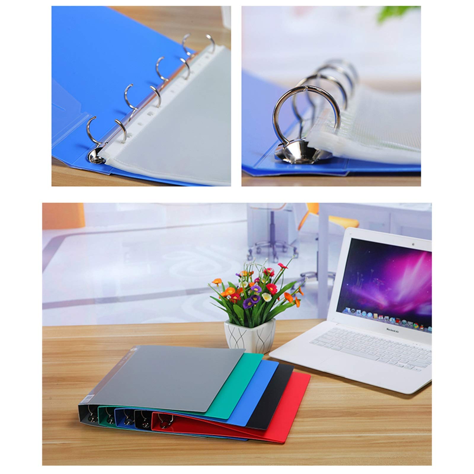 Buste per archiviazione Cartelle O-clip a4 e lettere cartelle a 4 foro Cartelle di archiviazione dati PP File Gestione delle cartelle Binder con tasche Inserire (10 confezioni) Cartelle di plastica (