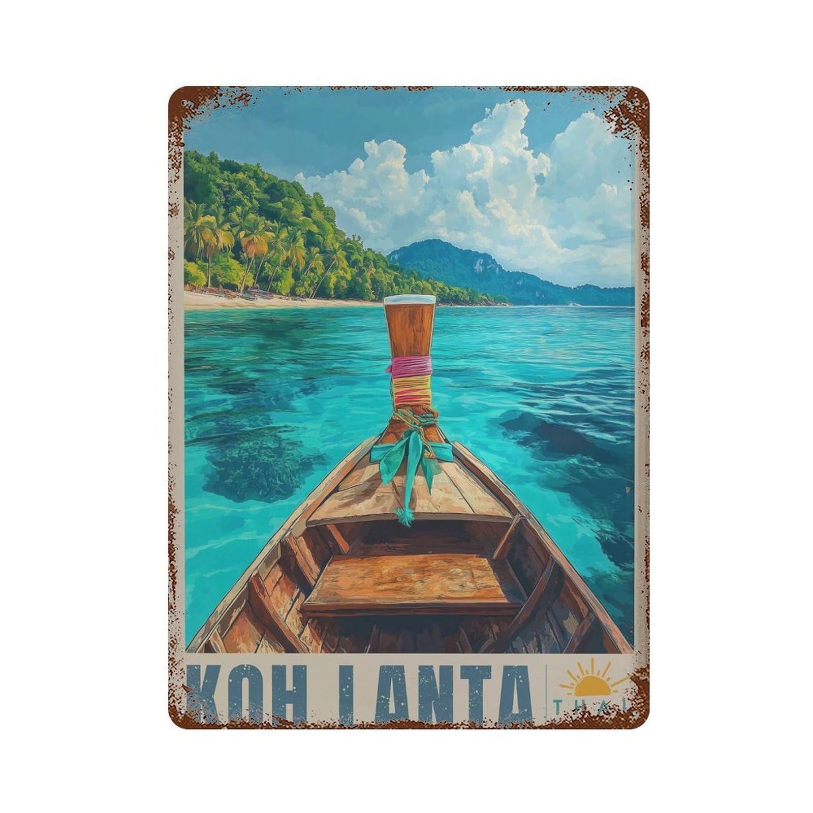 xiaoxiaoshen Travel Koh Lanta Island Wall Decor Art Metal Tin Poster Modern Home Decor Art Home Bar Shop Decorations Vintage Sign 40x30cm