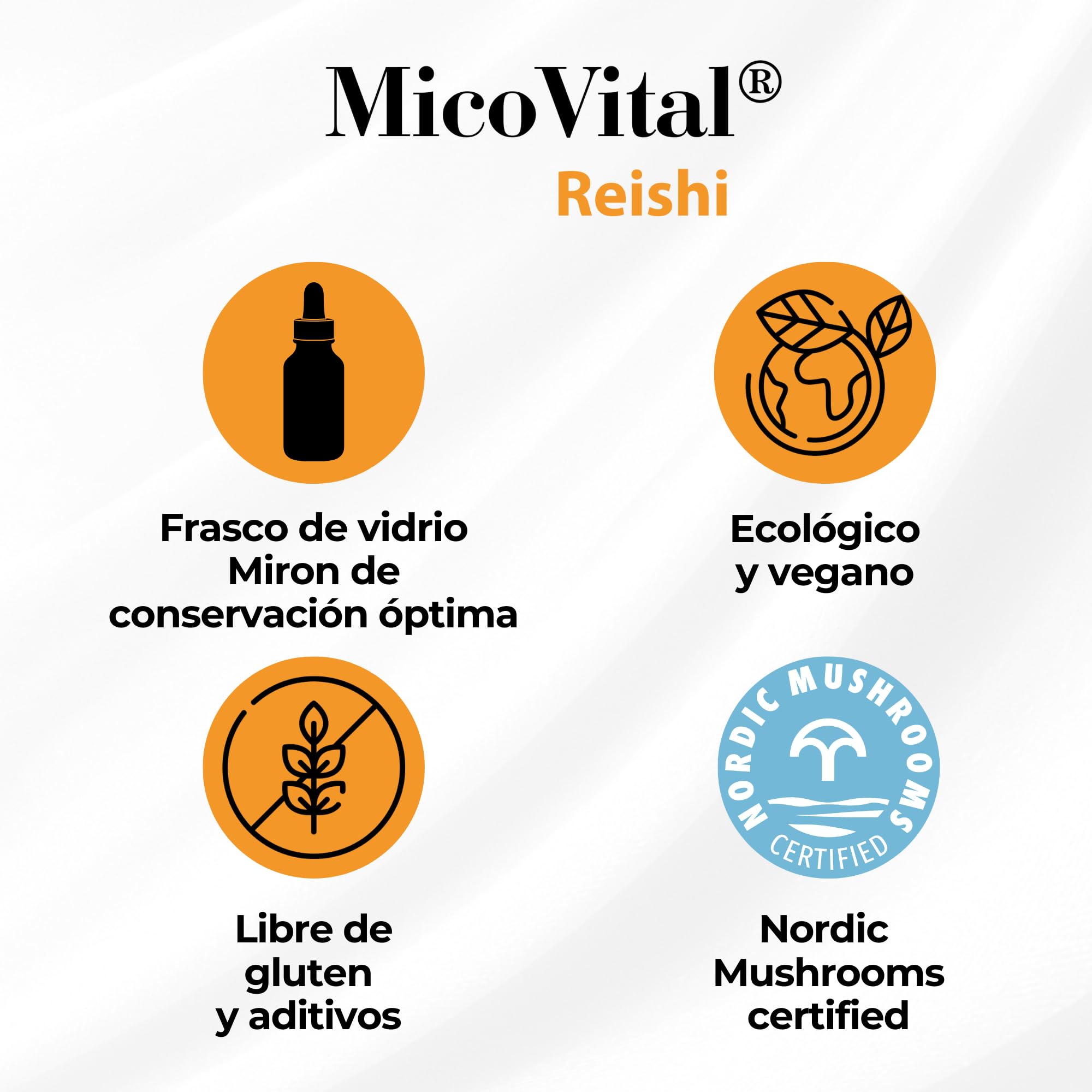 MicoVital® Reishi en Gotas - Hongo de la Longevidad - Antiaging - Inmunoestimulante Natural - Regulación Hormonal del Organismo - Favorece el Descanso - Reishi Líquido - 50 ml - 100% Natural